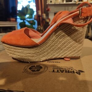 Orange Wedge Sandals